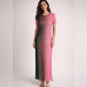 🌈 MISA Los Angeles Vanessa Ombré Mesh Midi Dress — NWT — Size S